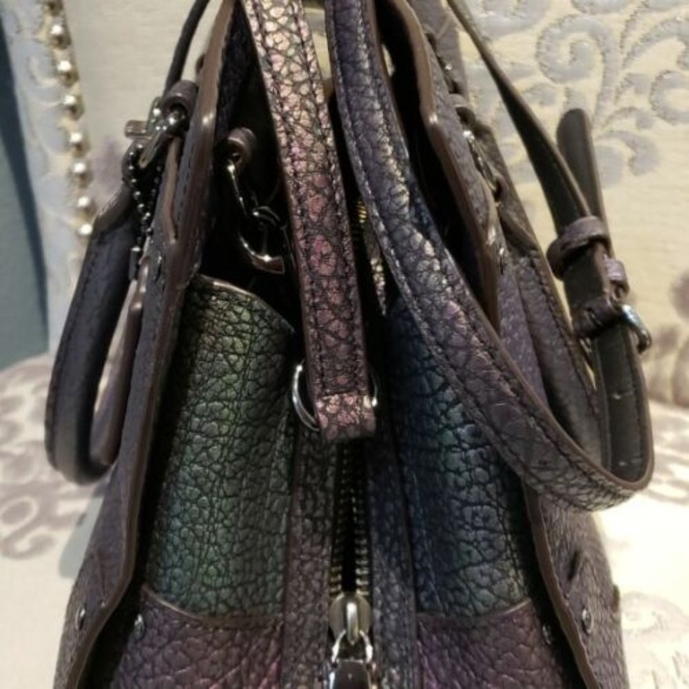 RARE!!! 🦄LARGE🦄 COACH MERCER 30 HOLOGRAM OIL-SLICK MERMAID SATCHEL - Picture 7 of 14